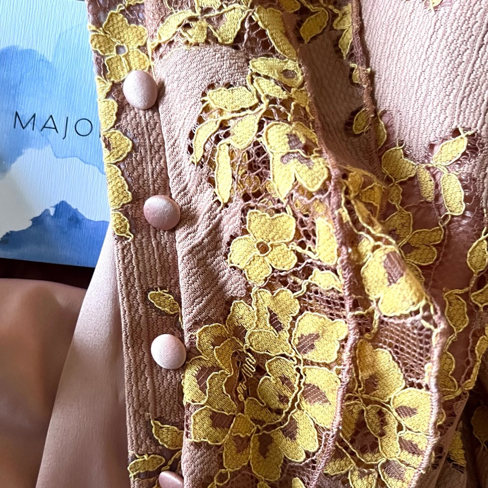 MAJORELLE Roma Ruffled Top In Golden Blush - Picture 9 of 13